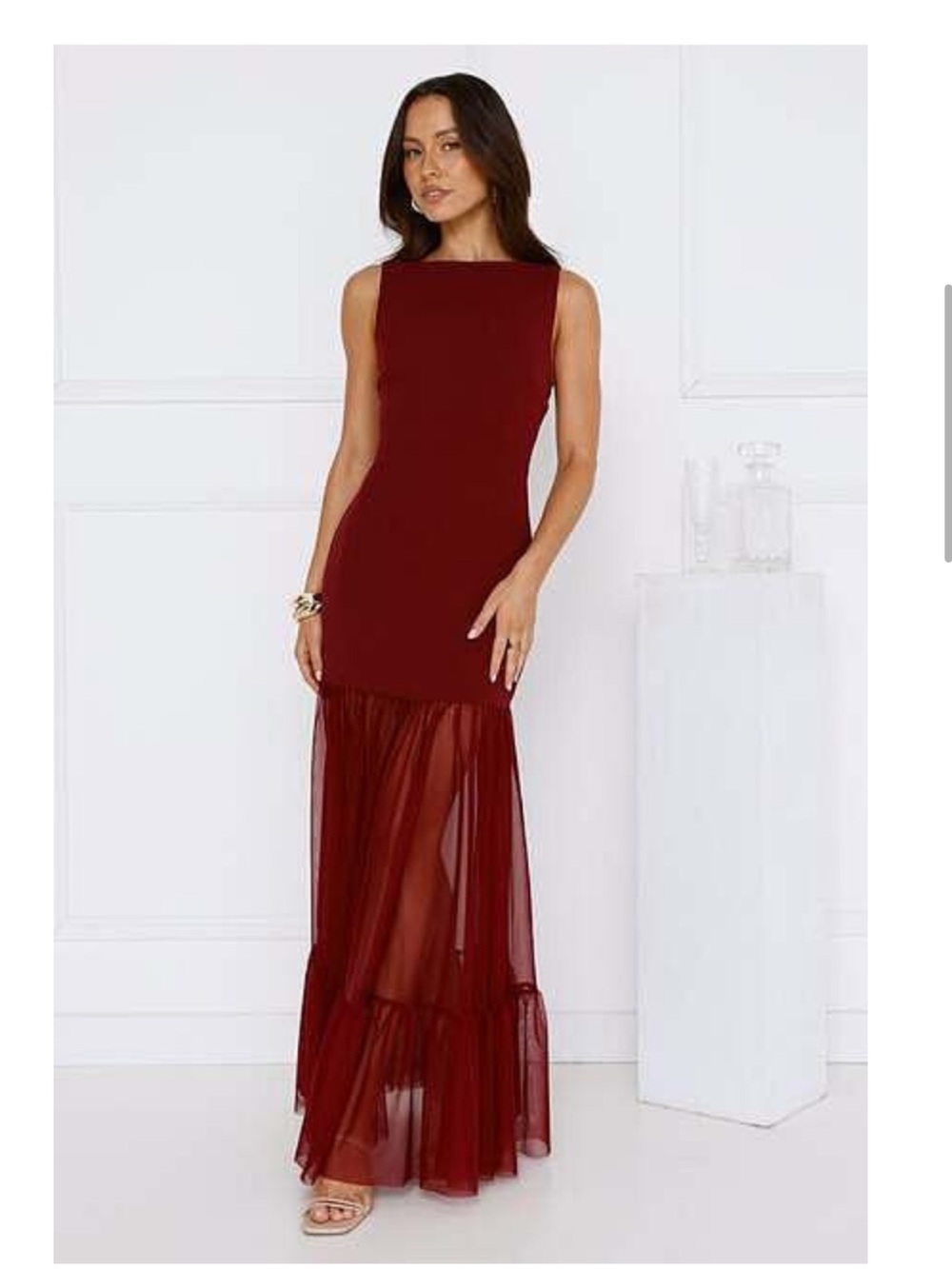 Hello Molly Wine Red Maxi Dress